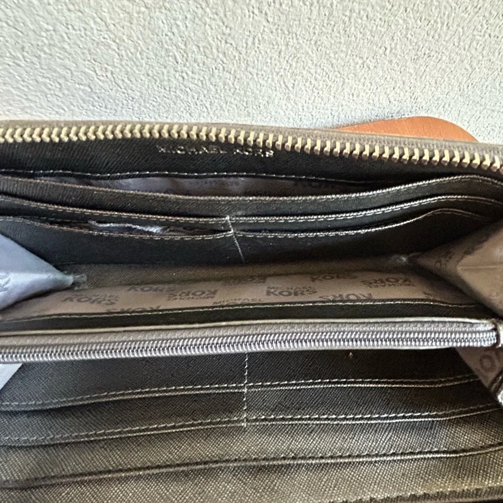 Michael Kors Studded Jet Set Zip Around Zipper Wallet